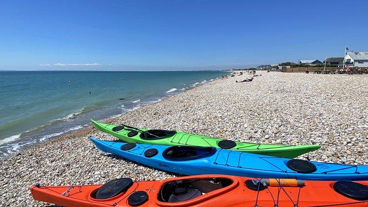 Kayaks en la Playa de East Wittering