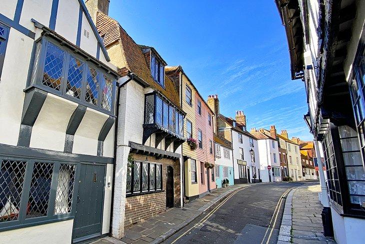 Straßenszene in Hastings, East Sussex