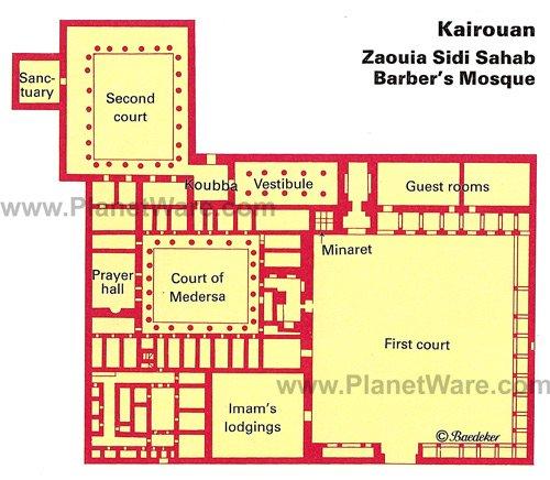 Zaouia - Mezquita del Barbero Sidi Sahab - Mapa de planta