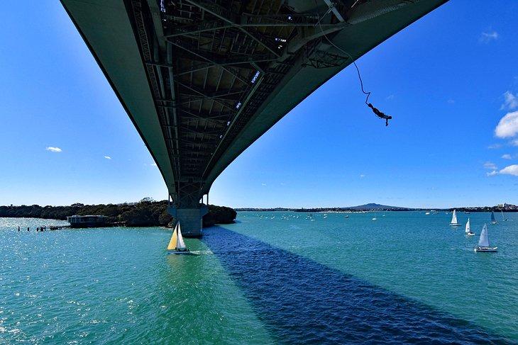 Saut à l'élastique depuis le pont d'Auckland Harbour