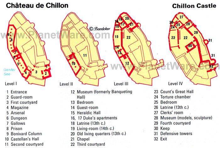 Château de Chillon - Mapa de planta