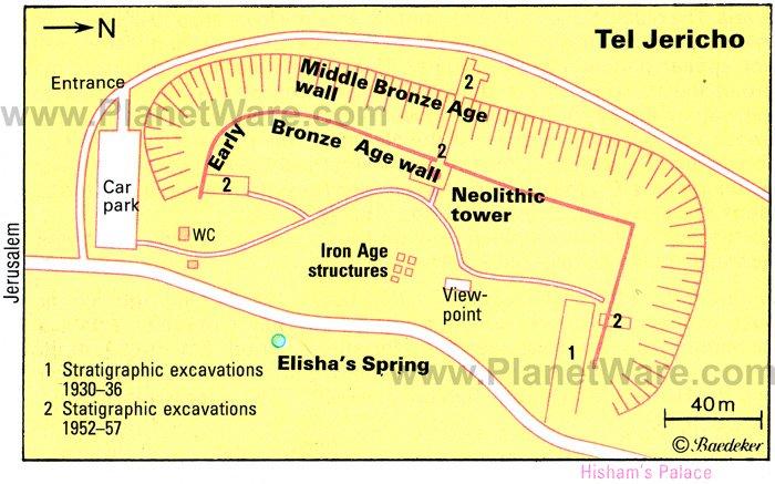 Tel Jericó - Mapa de planta