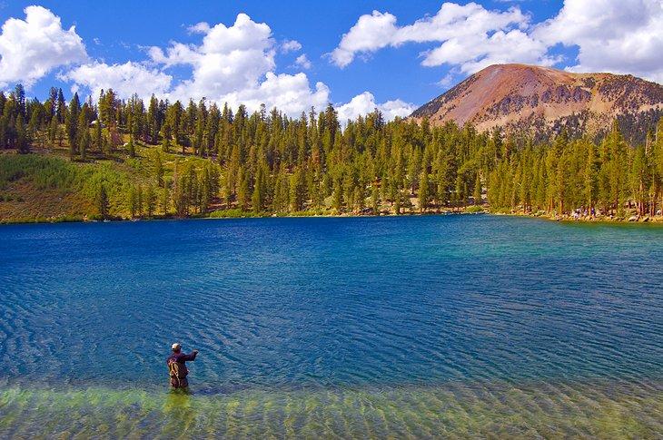 Pescador en el Mammoth Lakes Basin