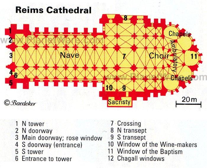 Catedral de Reims - Mapa de planta