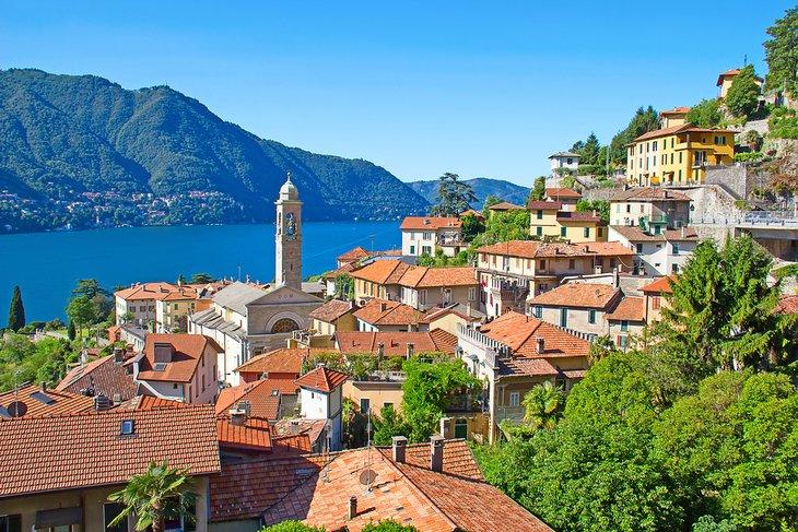 Vista panorámica del pueblo de Cernobbio, Lago de Como