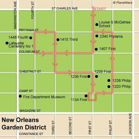New Orleans Garden District - Grundrisskarte