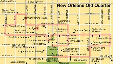 New Orleans Old Quarter - Grundrisskarte