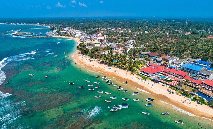 Vista aérea de la Playa Hikkaduwa