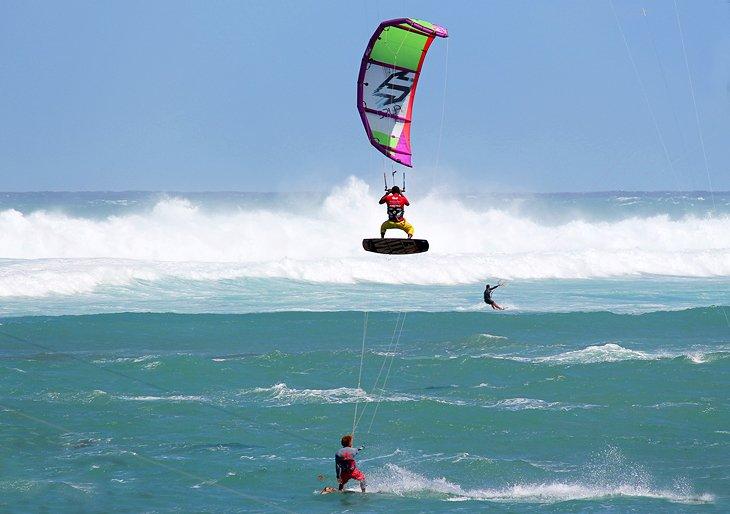Kitesurfeurs sur Kite Beach, Cabarete