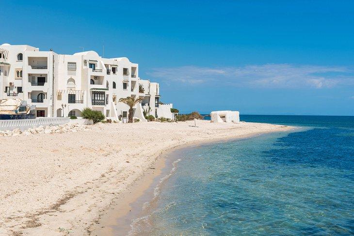 Playa de arena en el Puerto de El Kantaoui