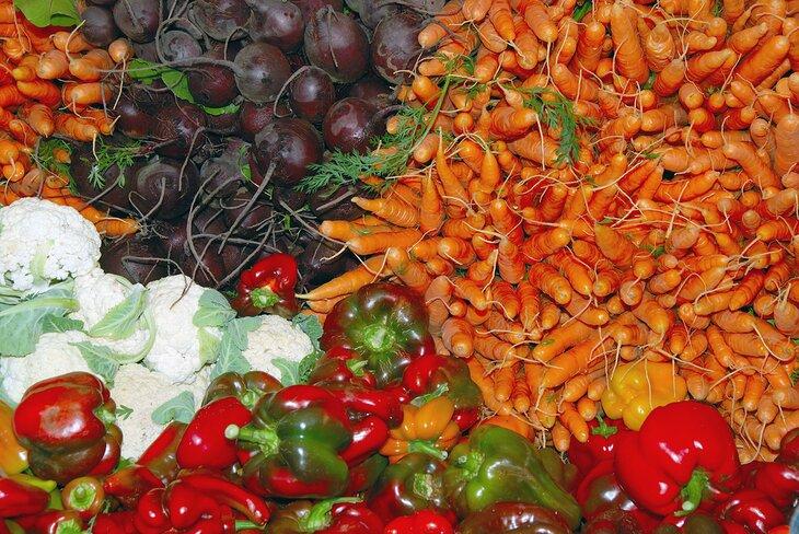 Verduras en venta en el Mercado del Sábado