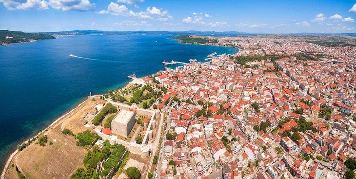 Luftaufnahme des Uferparks von Çanakkale