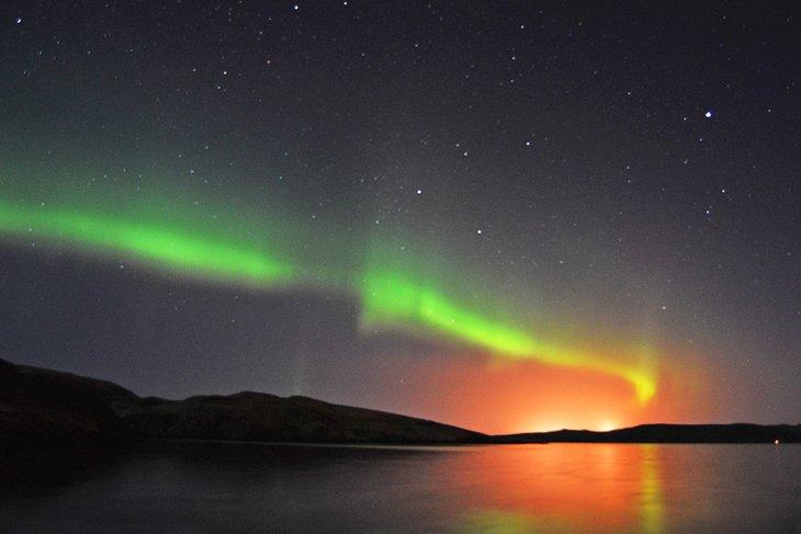 Auroras boreales sobre las Islas Shetland
