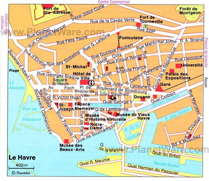 <span class="inlinemaphead">Mapa de Le Havre - Atracciones</span> (Histórico)