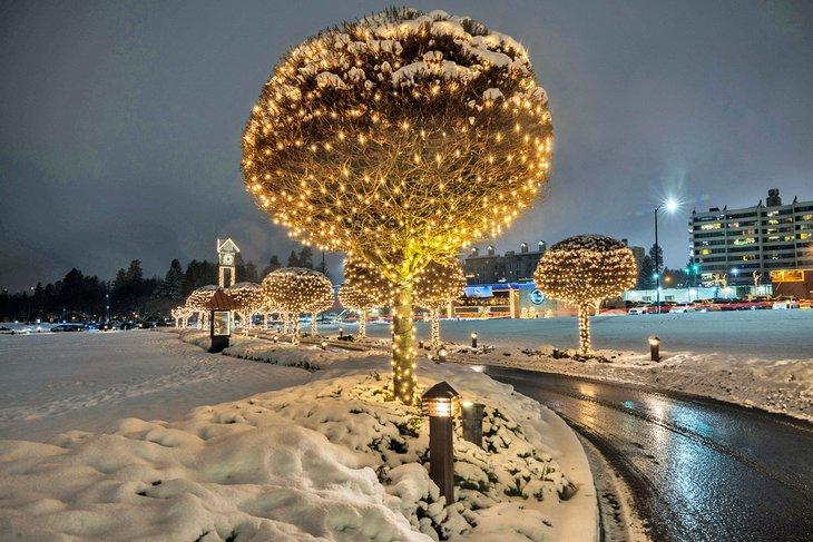 Luces navideñas en Coeur d'Alene
