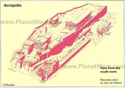 Vista reconstructiva de la Acrópolis desde el Suroeste