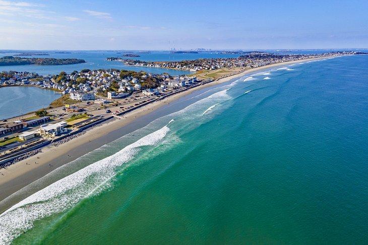 Vue aérienne de Nantasket Beach