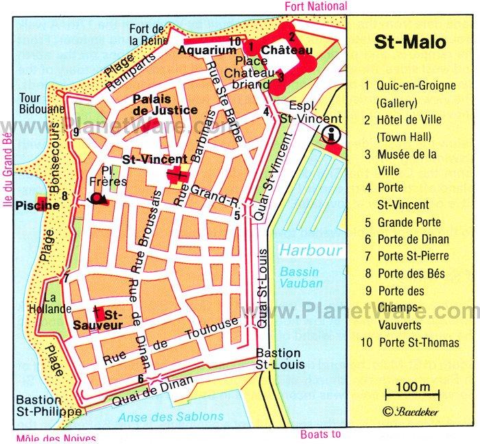 Mapa de St-Malo - Atracciones Turísticas
