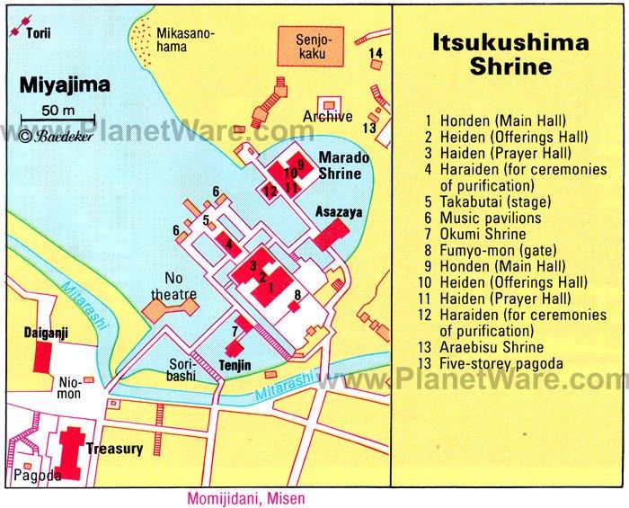 Itsukushima Schrein - Grundriss-Plan