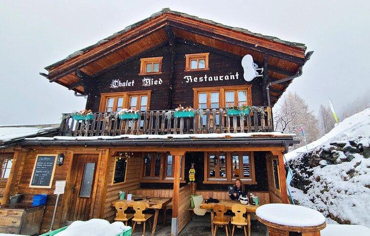 Restaurant Chalet Ried auf den Skipisten von Zermatt
