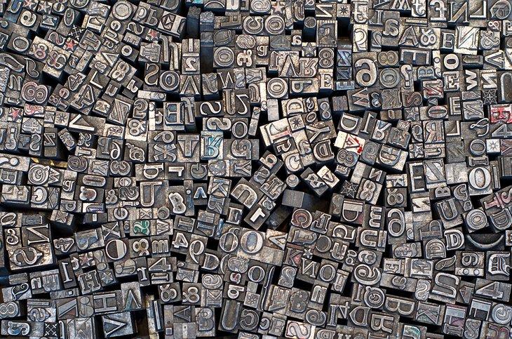 Letras de prensa de imprenta