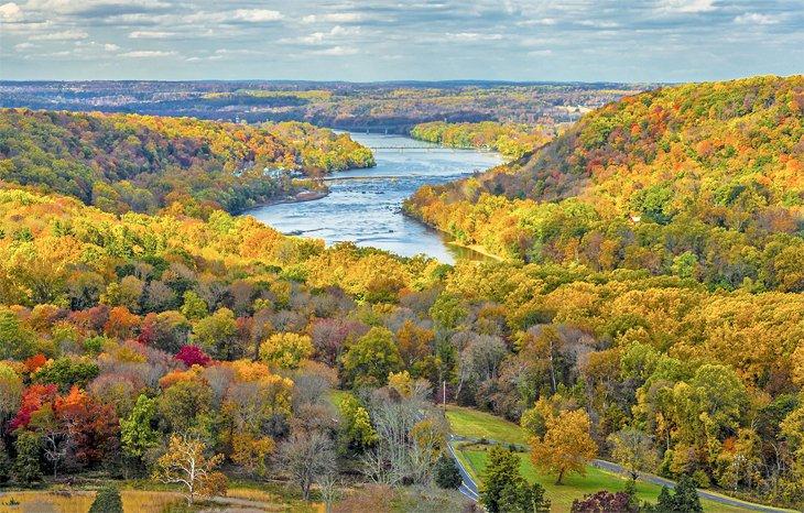 Colores de otoño en New Hope, Pennsylvania