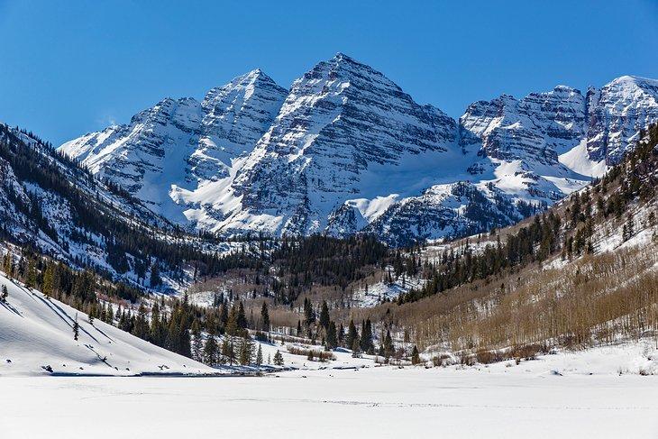 Los Maroon Bells, Aspen en invierno