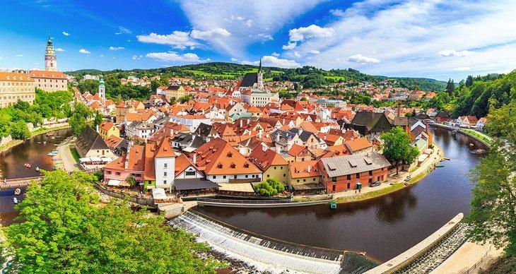 Vue aérienne de Český Krumlov