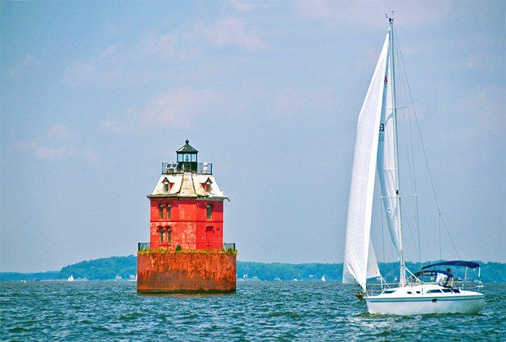 Faro Sandy Shoal en la Bahía de Chesapeake