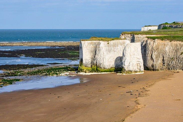 Falaises de craie à Botany Bay Beach à Broadstairs