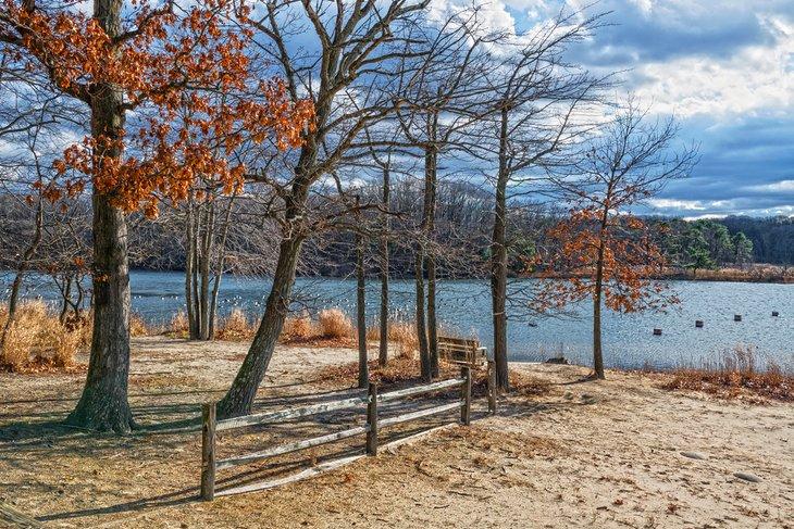Lago del Arroyo Hook en el Parque Estatal Cheesquake