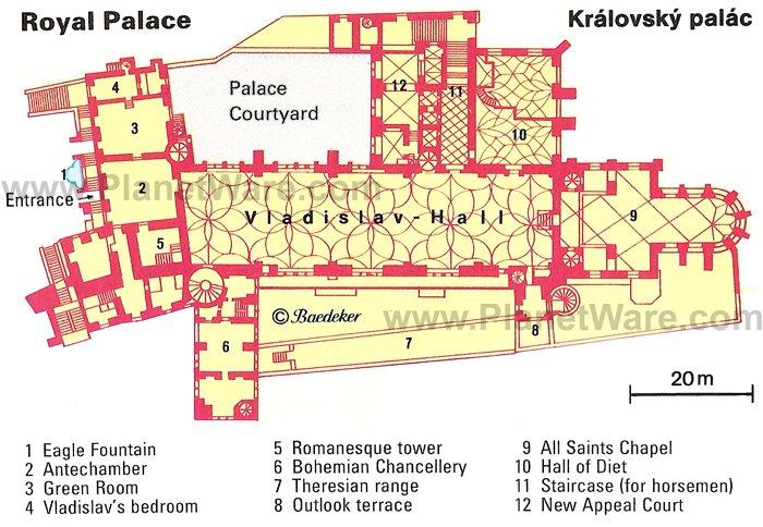 Praga - Palacio Real (Kralovsky Palac) - Mapa de planta