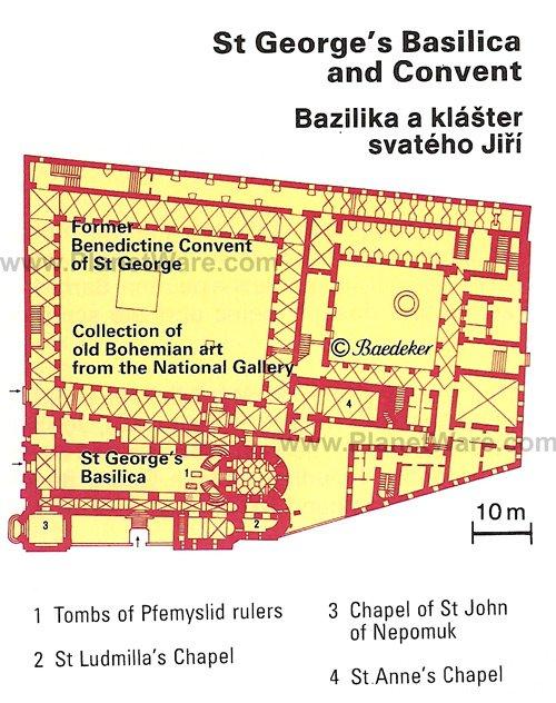 Basílica de San Jorge y Convento - Mapa de planta
