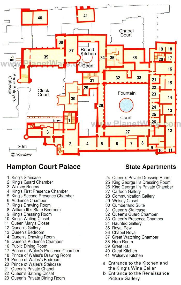 Palacio de Hampton Court - Mapa del plano de piso