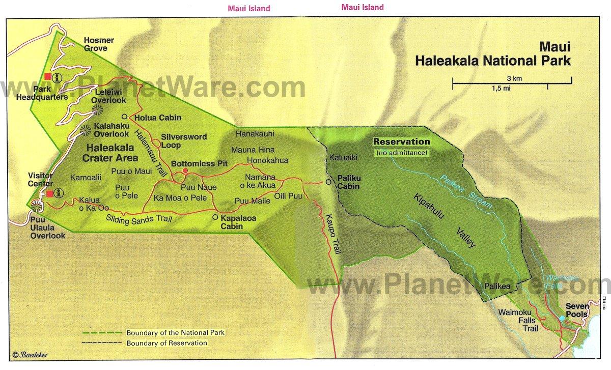 Parque Nacional Haleakalā - Mapa de planta