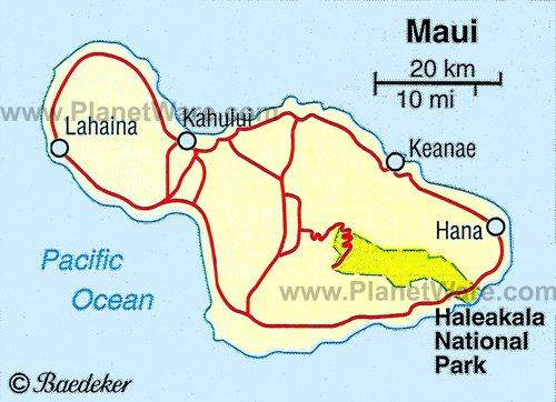 Mapa de ubicación del Parque Nacional Haleakalā