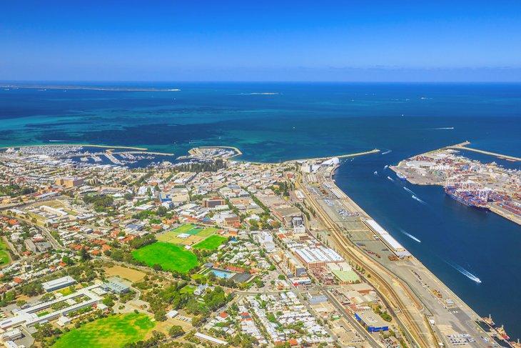 Vista aérea del puerto de Fremantle