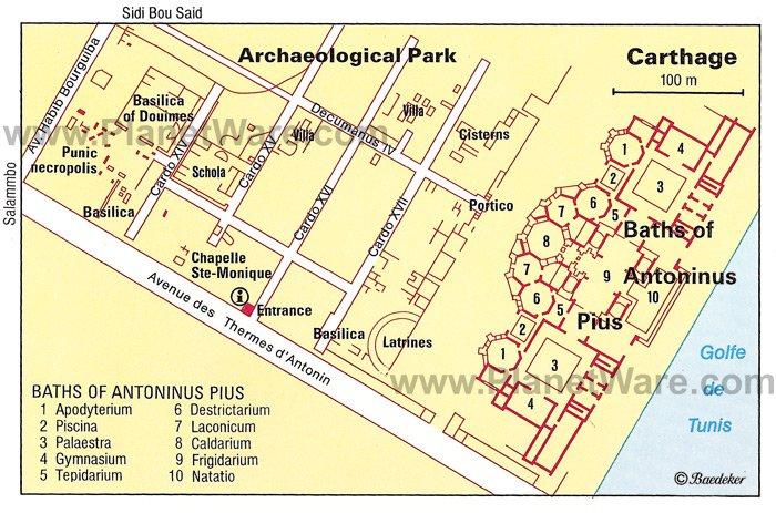 Cartago - Parque Arqueológico - Mapa del plano