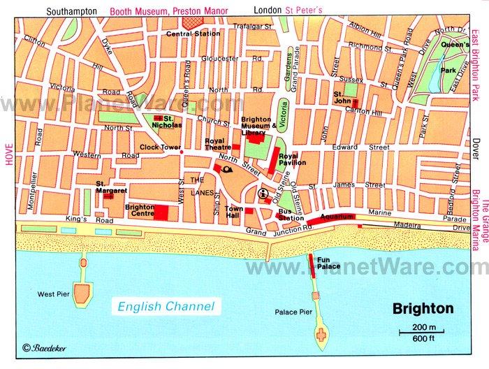 Mapa de Brighton - Atracciones Turísticas