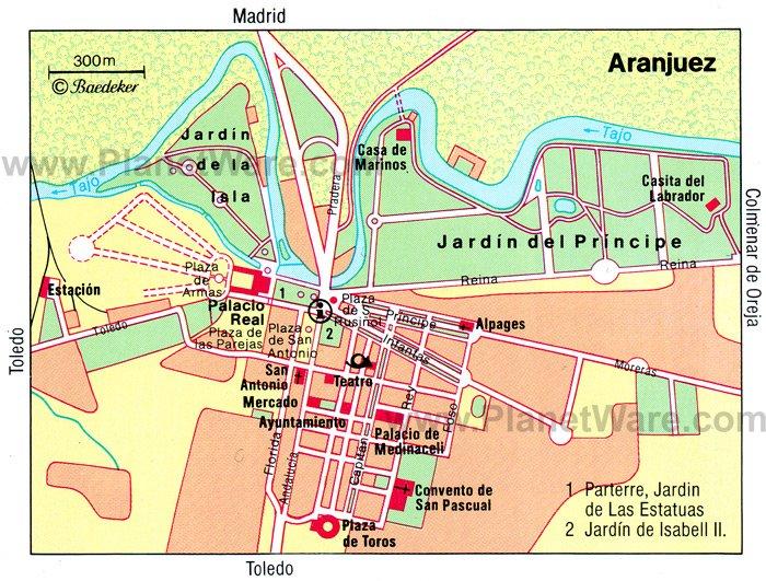 Mapa de Aranjuez - Atracciones Turísticas