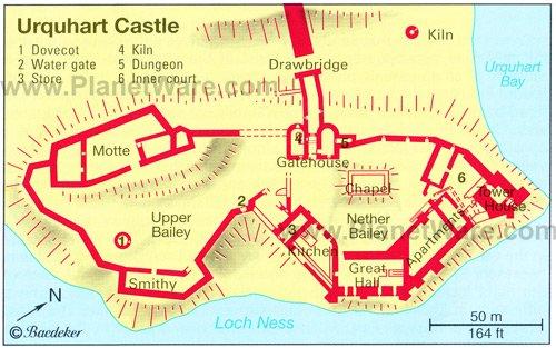 Castillo de Urquhart - Mapa de planta