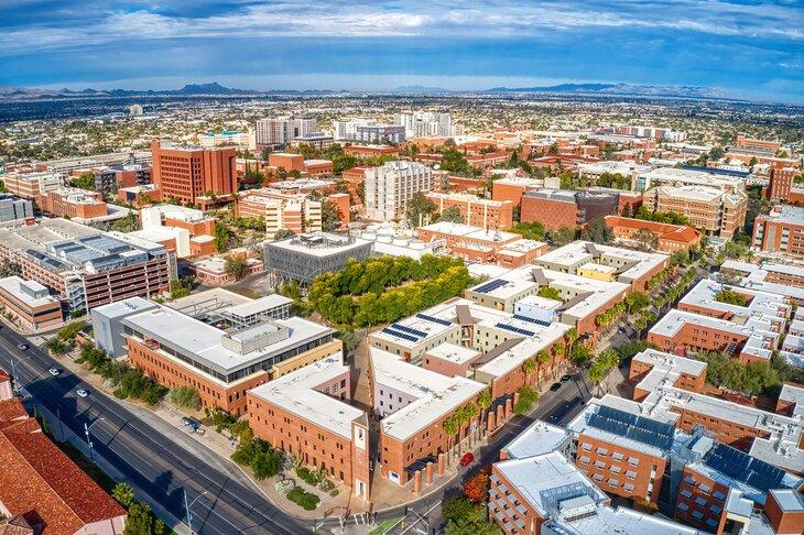 Vista aérea de la Universidad de Arizona