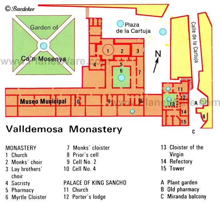 Monasterio de Valldemosa - Mapa de planta