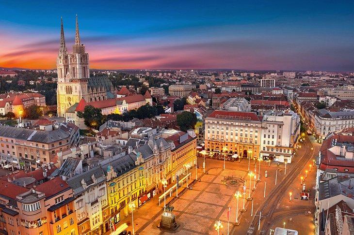 Coucher de soleil sur Zagreb