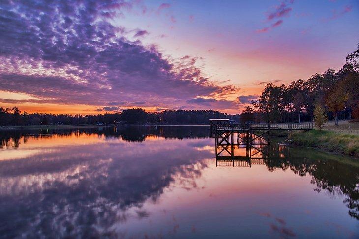 Coucher de soleil au Parc d'État de Toledo Bend