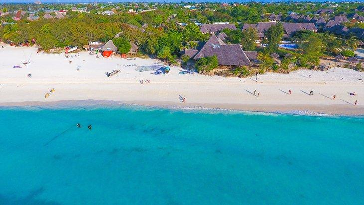 Vista aérea de la Playa Nungwi