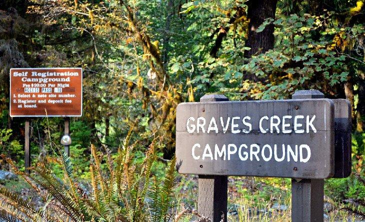 Cartel de entrada de Graves Creek