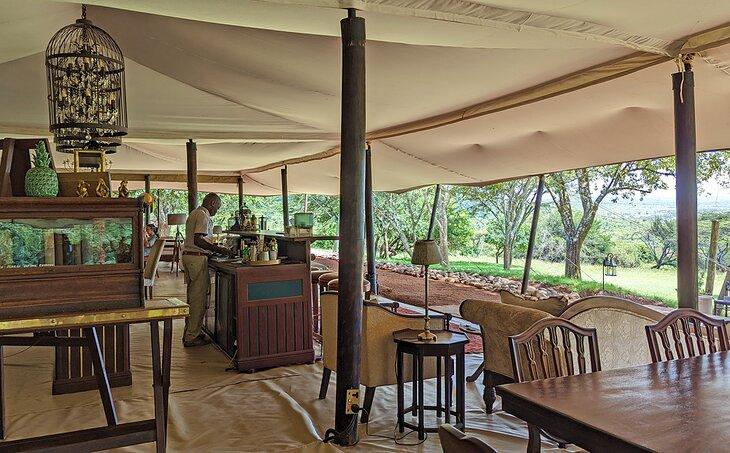 Espace commun au Cottar's 1920s Safari Camp