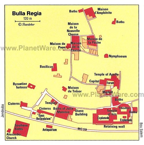 Bulla Regia - Grundrisskarte