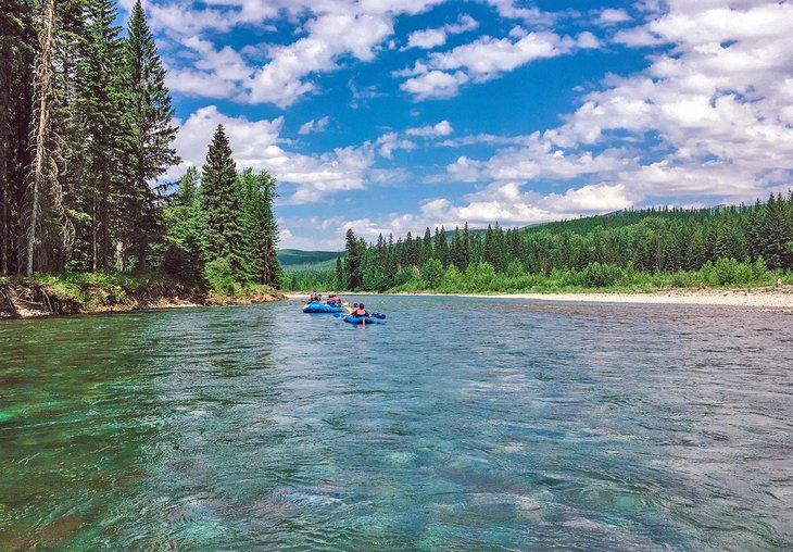 Rafting en el río Flathead